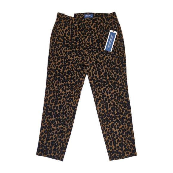 Old Navy Harper Mid Rise Pants Womens Sz 0 Leopard Cheetah Brown Black 28x25 NWT - Picture 2 of 13
